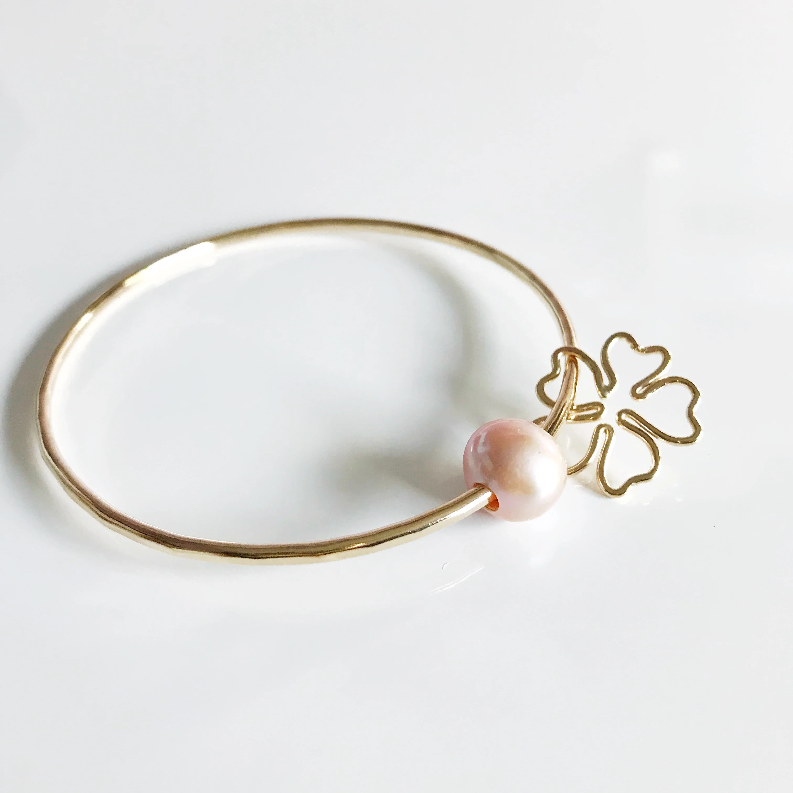 Cherry Blossom bangle- pink pearl (B354) - Mitchell's Manufacturing Jewel