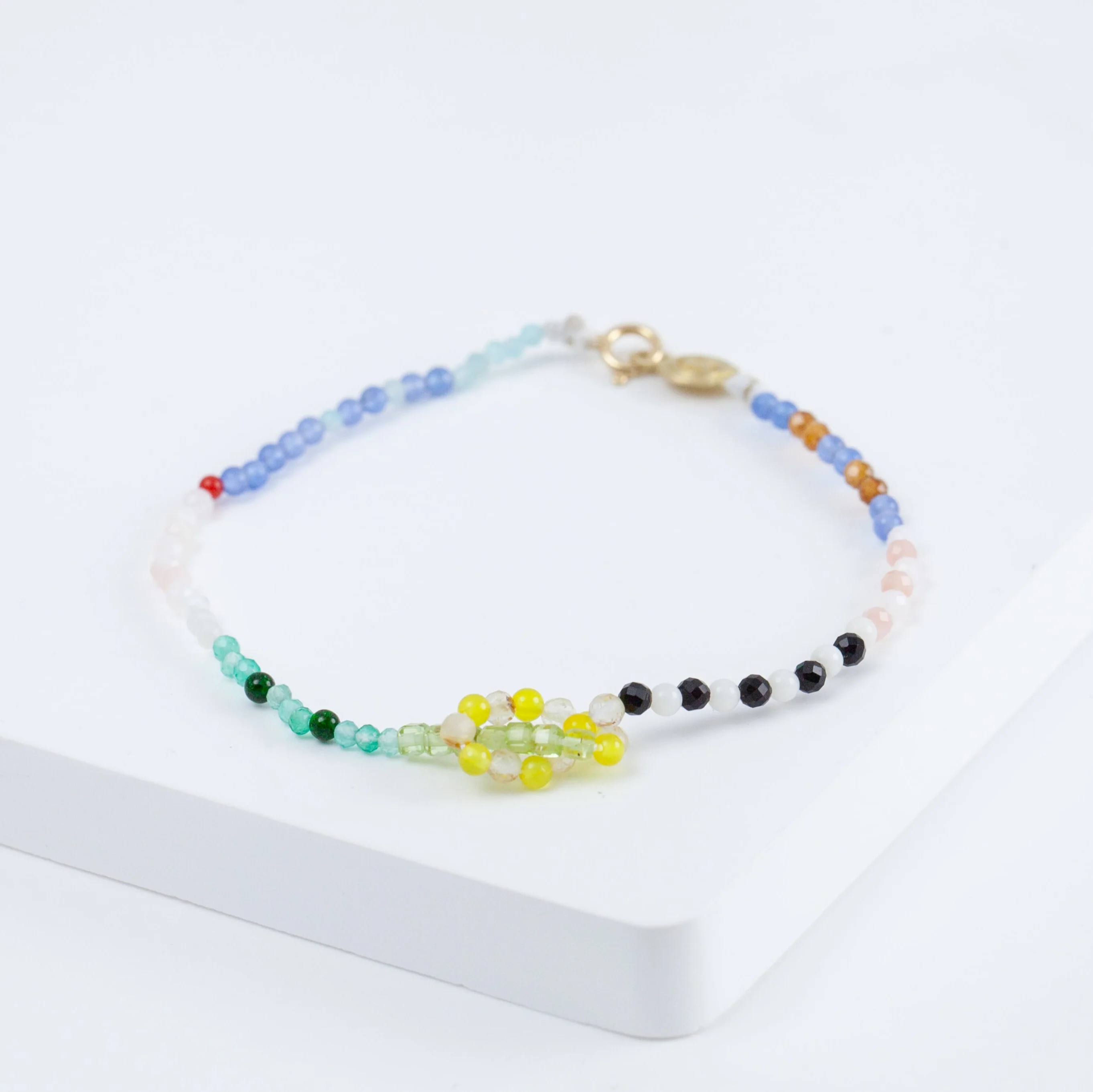 Lip smiley charm colorful gemstones beads bracelet - Mitchell's Manufacturing Jewel
