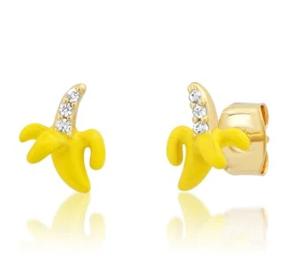 Enamel and CZ Banana Studs - Mitchell's Manufacturing Jewel