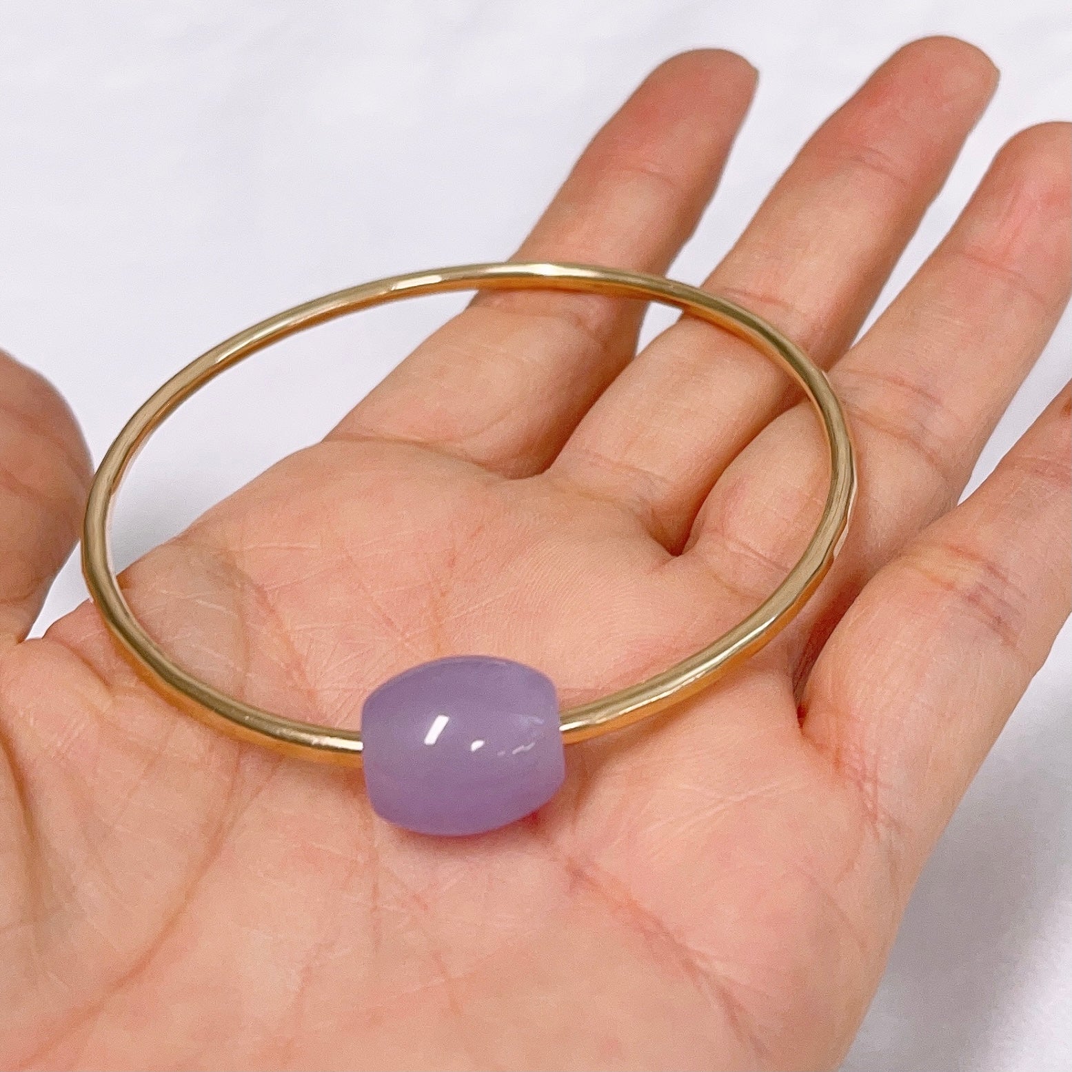 Bangle KEIKE - lavender jade bead (B551) - Mitchell's Manufacturing Jewel