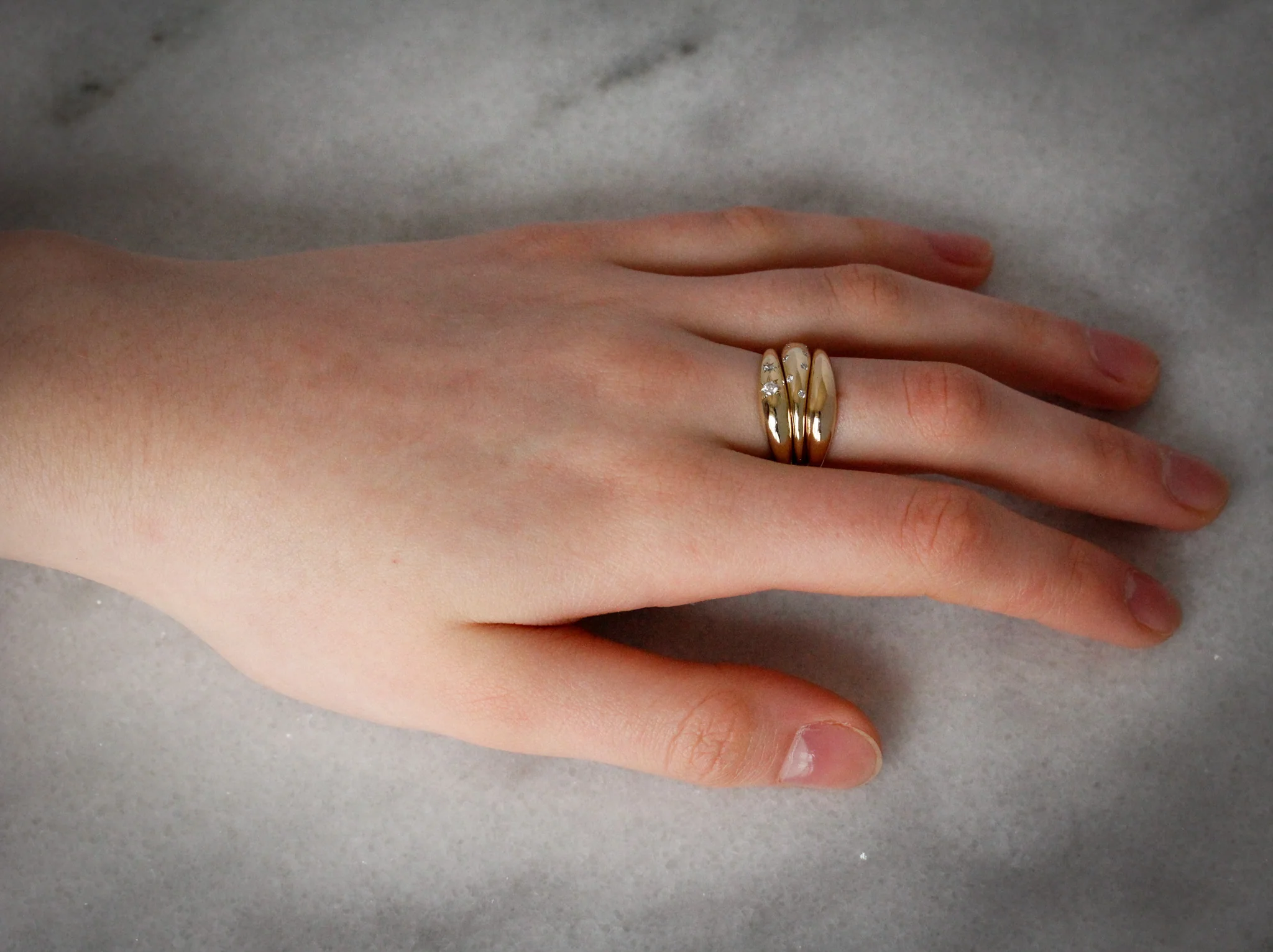 The Stardust Dome: A 14k Gold & Diamond Path to Intuition - Mitchell's Manufacturing Jewel