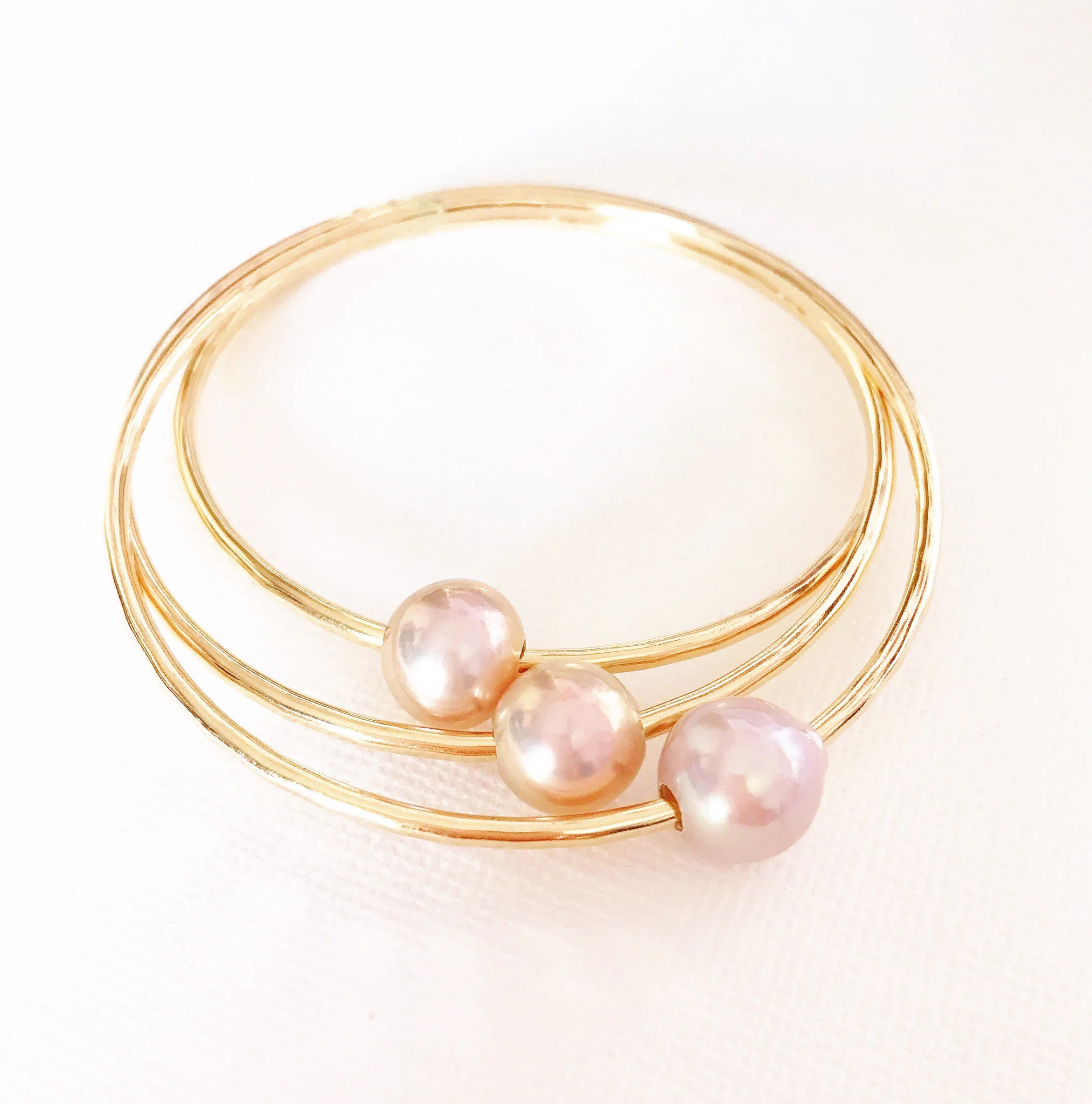 Bangle Mika - pink Edison pearl (B252) - Mitchell's Manufacturing Jewel