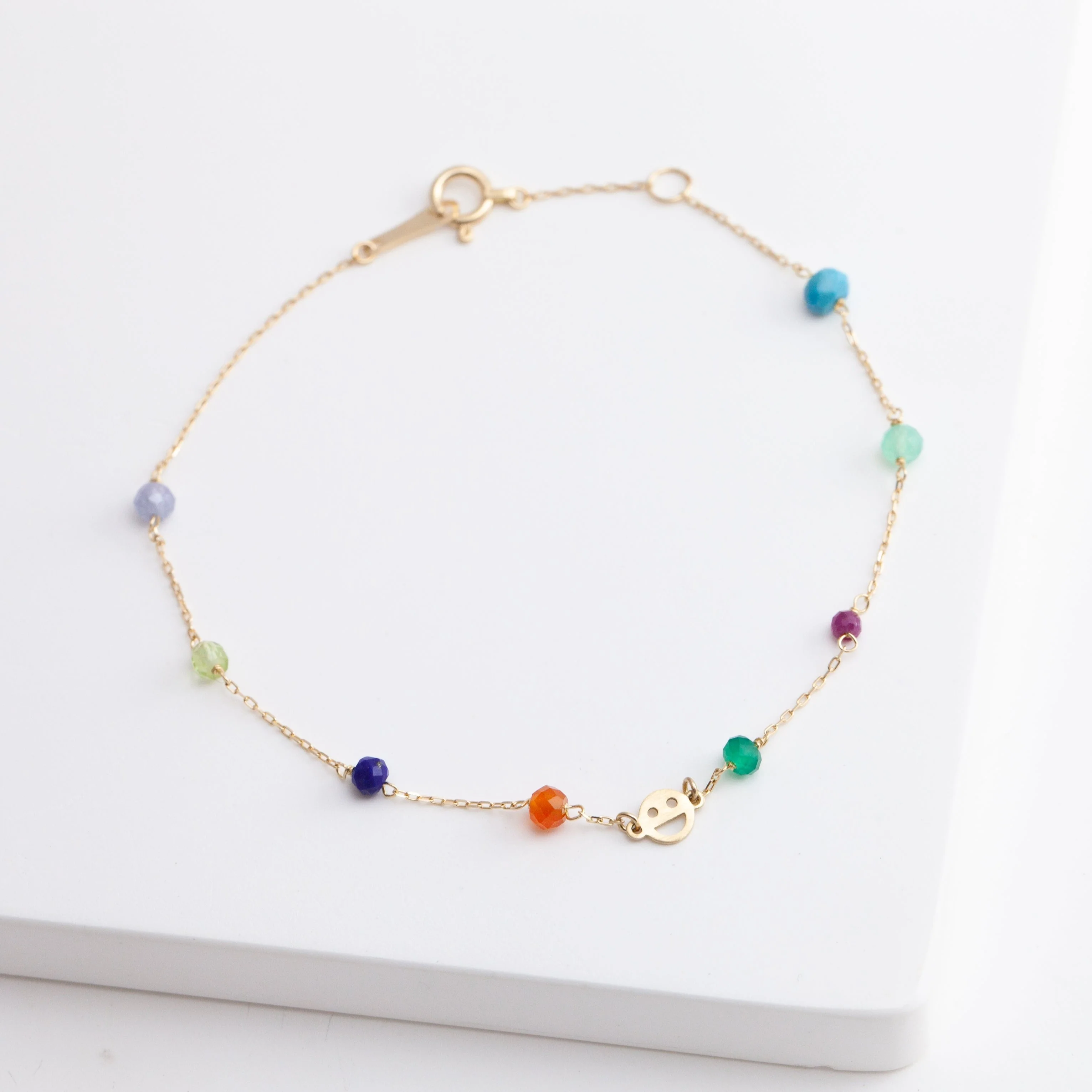Multicolor stone smiley bracelet - Mitchell's Manufacturing Jewel