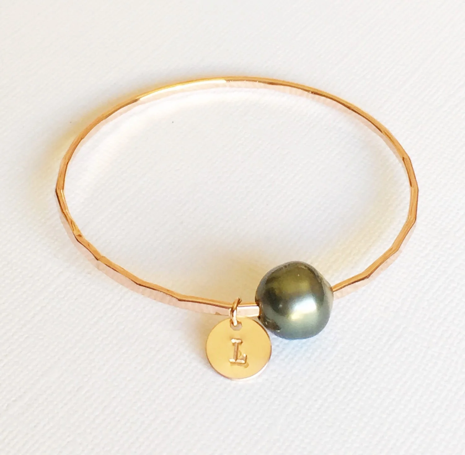 Bangle Chari - tahitian pearl (B142) - Mitchell's Manufacturing Jewel