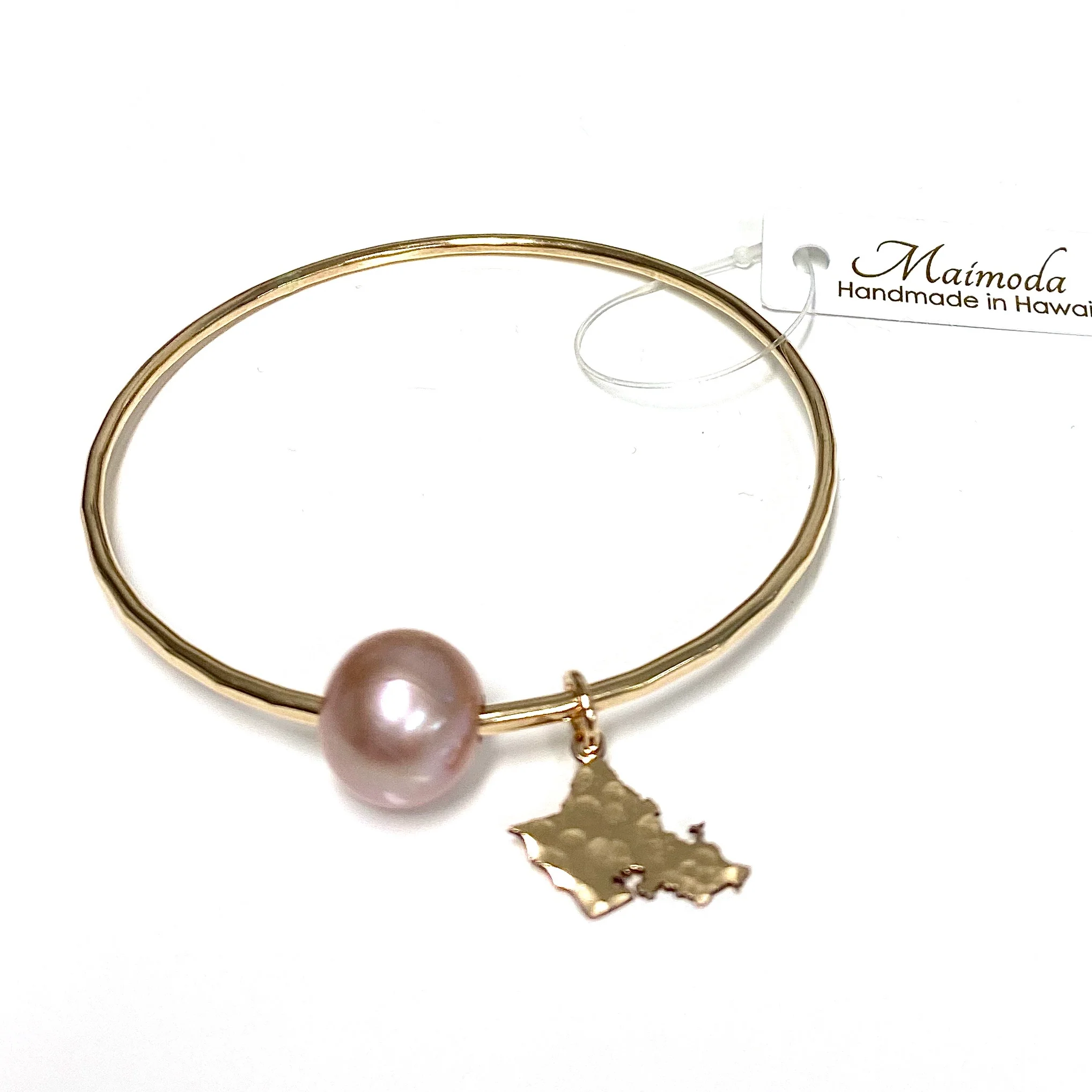 Oahu charm bangle - pink Edison pearl - Mitchell's Manufacturing Jewel