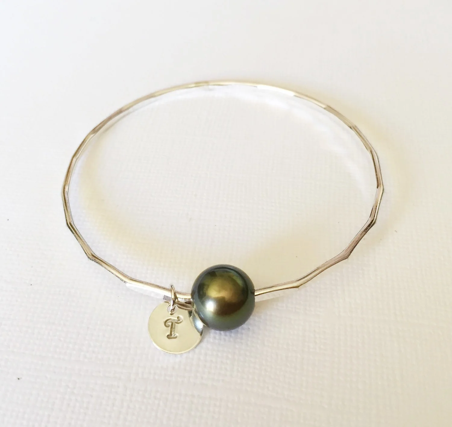 Bangle Chari - tahitian pearl (B142) - Mitchell's Manufacturing Jewel
