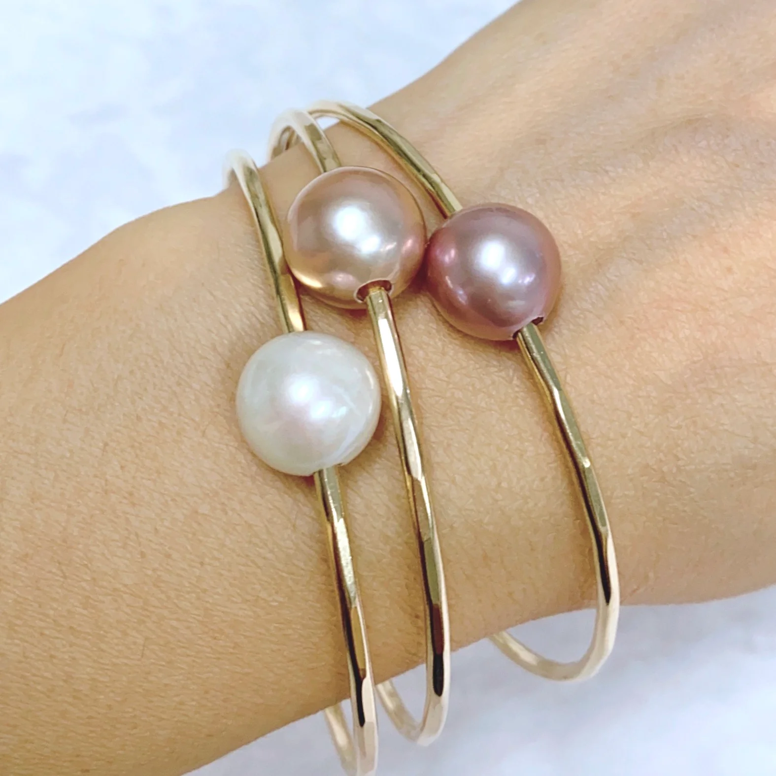MALIA bangles set - lavender ombré Edison pearls (B453) - Mitchell's Manufacturing Jewel