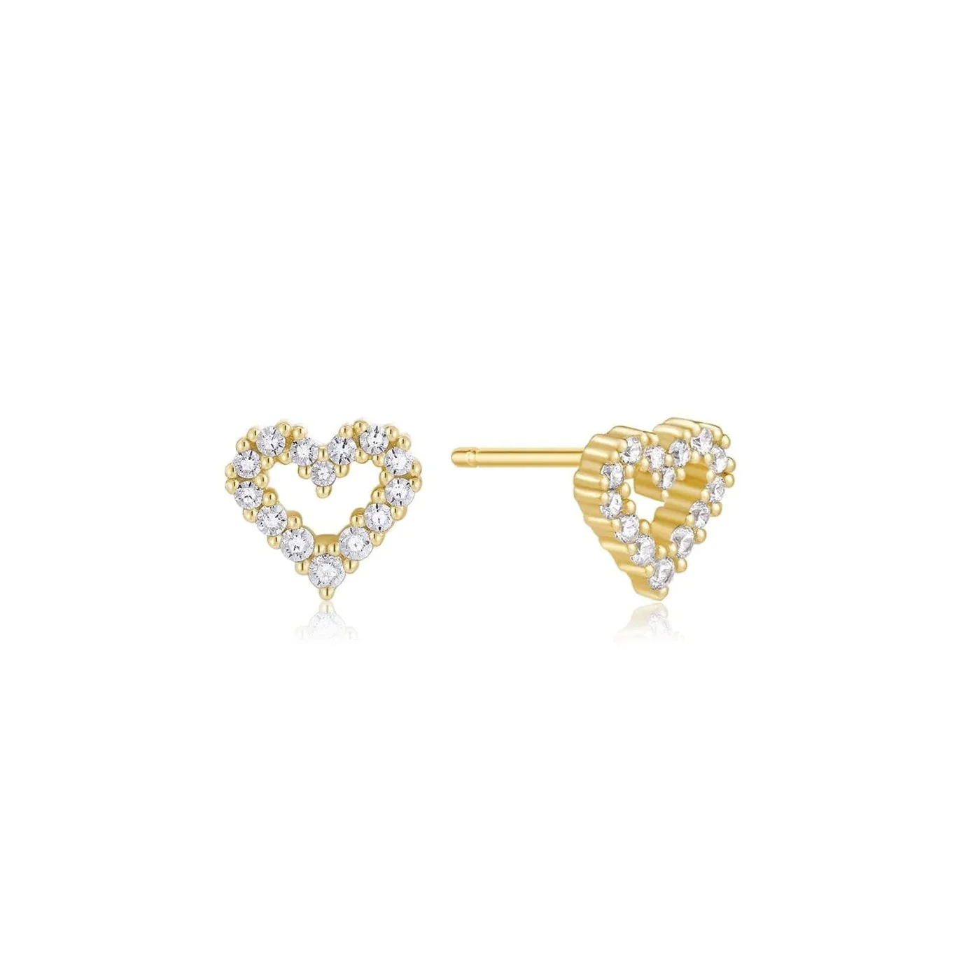 Micro Cz Heart Studs- Gold Vermeil - Mitchell's Manufacturing Jewel