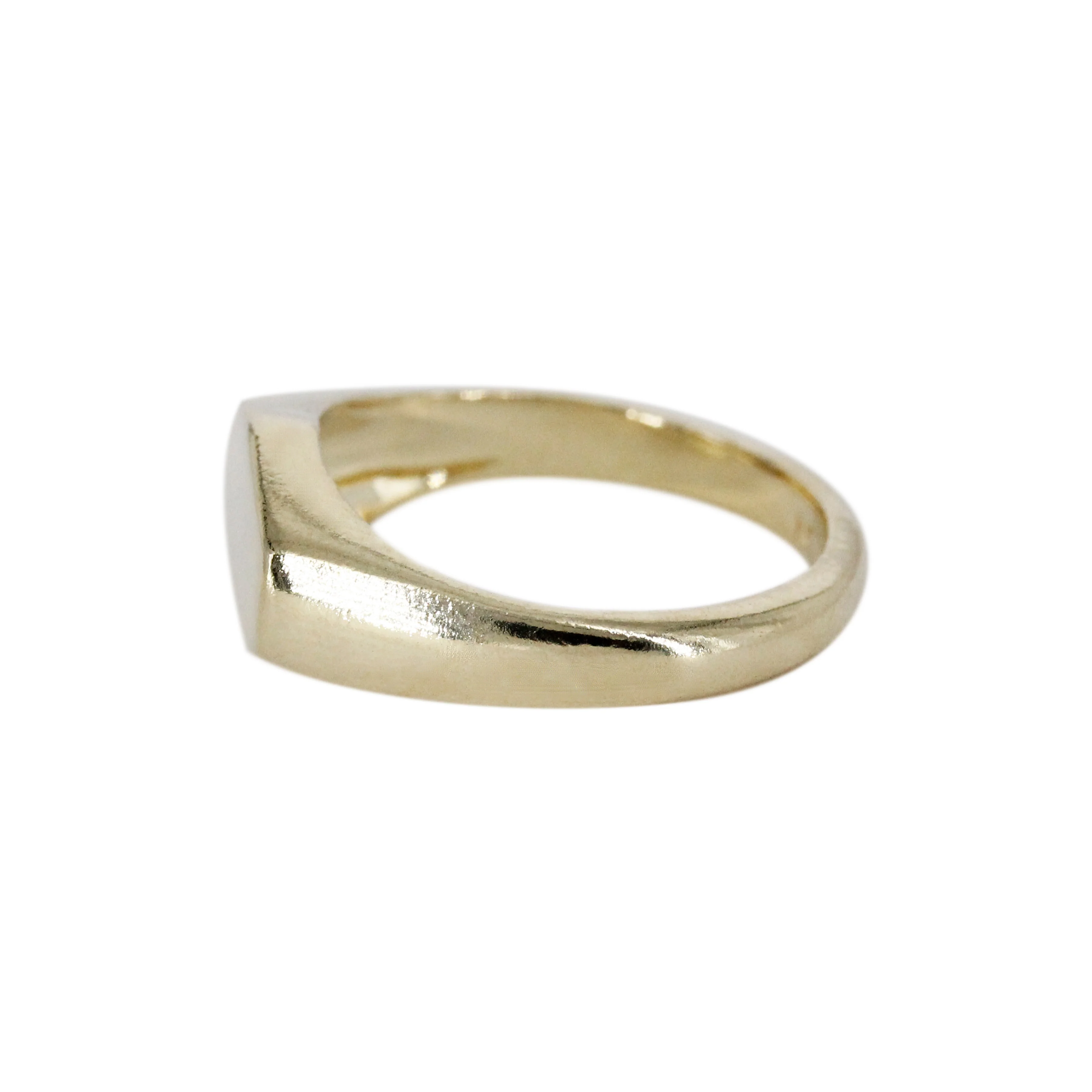 The Hex Petal: A Geometric 14k Gold Signet Ring - Mitchell's Manufacturing Jewel