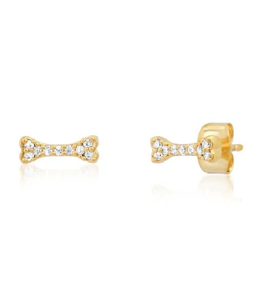 Pave CZ Dog Bone Studs - Mitchell's Manufacturing Jewel