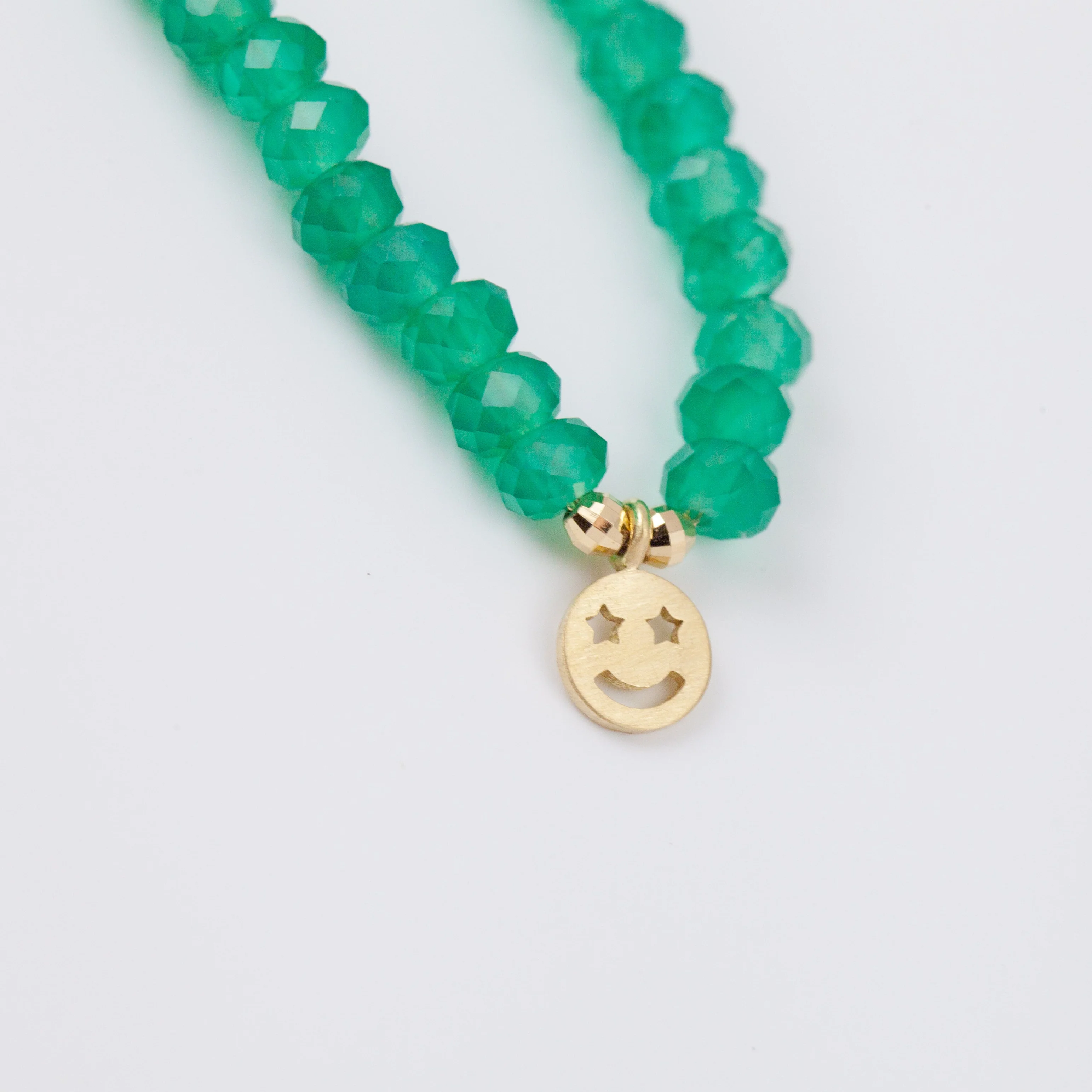 Smiley green onyx beads bracelet - Mitchell's Manufacturing Jewel