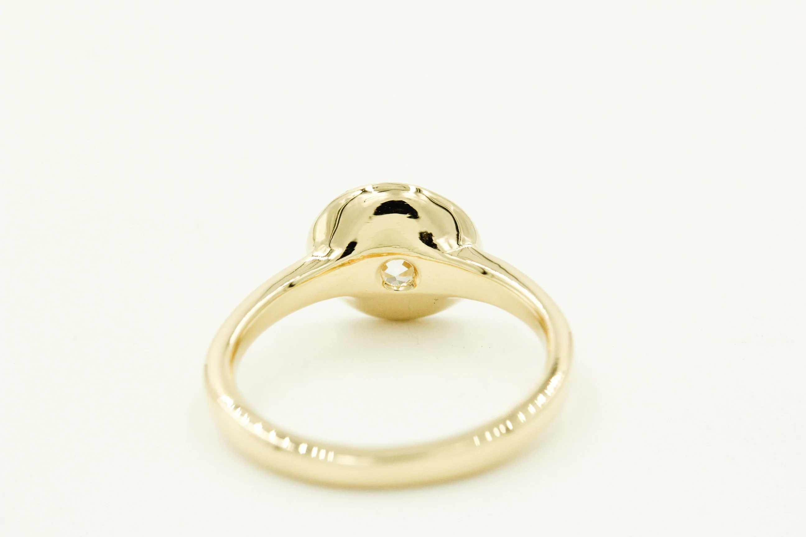 The Violet Ring: A 14k Gold Hand-Carved Diamond Engagement Ring - Mitchell's Manufacturing Jewel