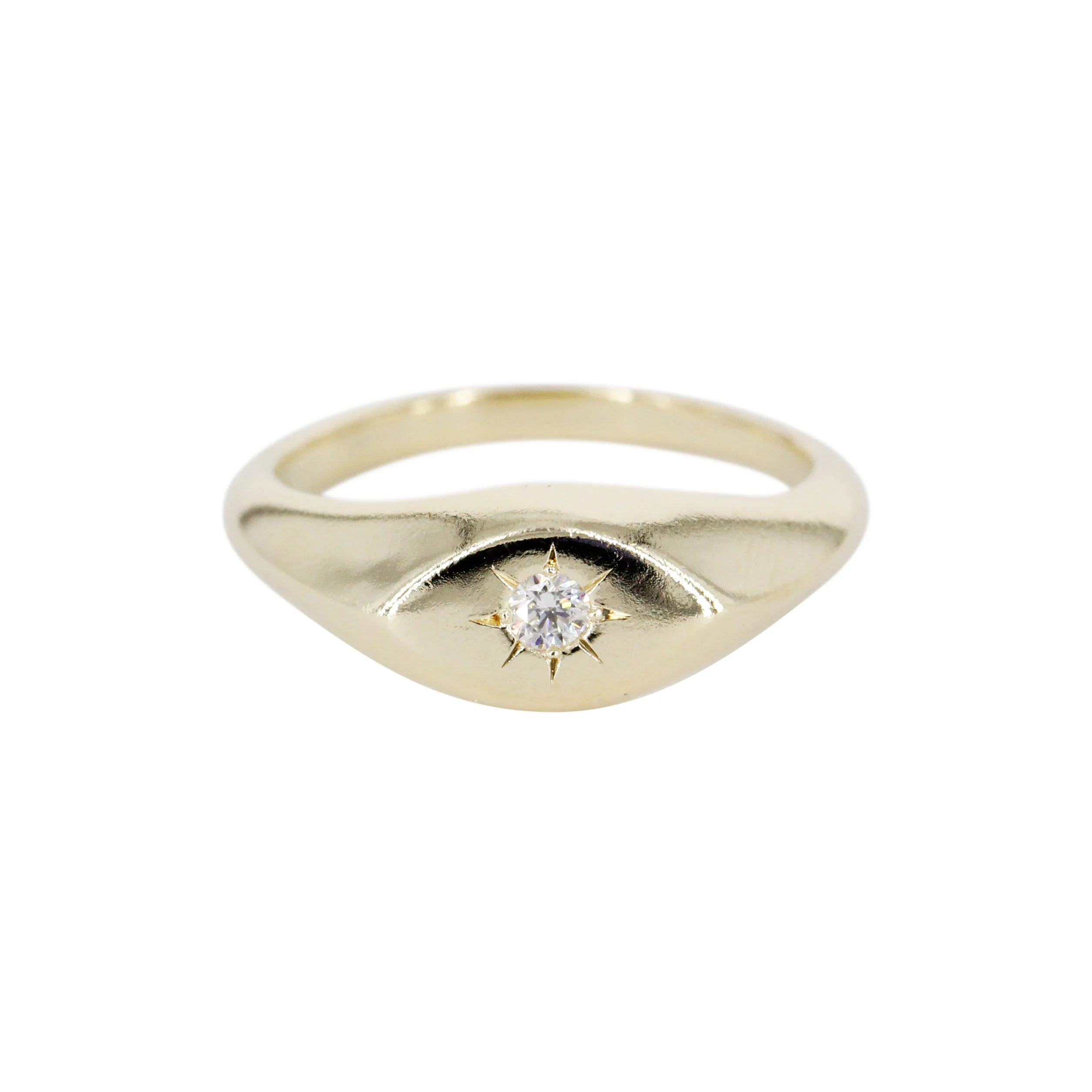 The Muse Eye: A 14k Gold Hand-Carved Diamond Ring - Mitchell's Manufacturing Jewel