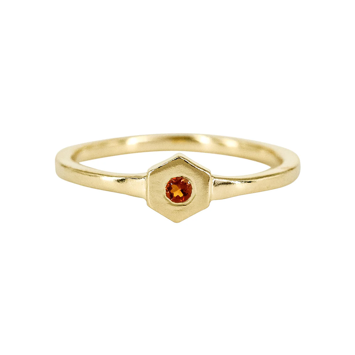 Prism Birthstone Hexagon 14k Gold Ring - Mitchell's Manufacturing Jewel