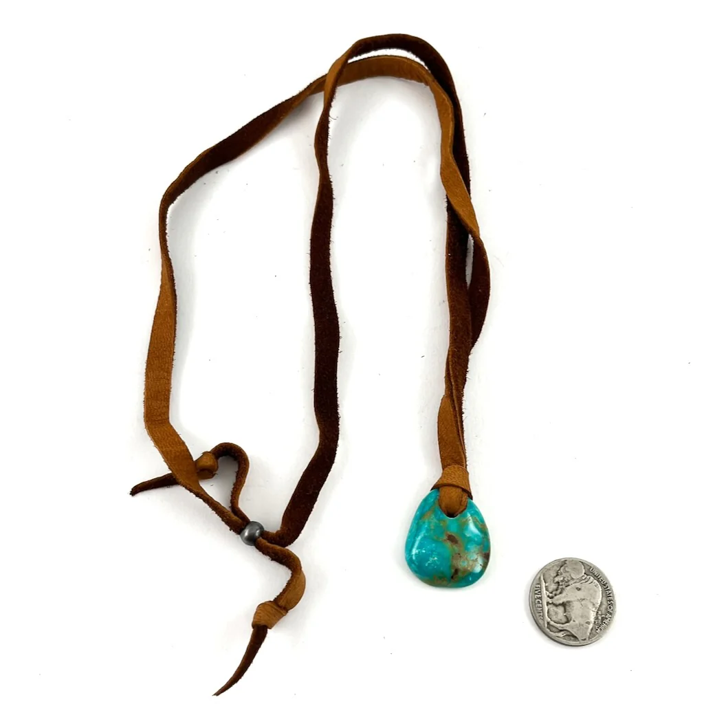Turquoise On LeatherBy Jennifer Medina - Mitchell's Manufacturing Jewel
