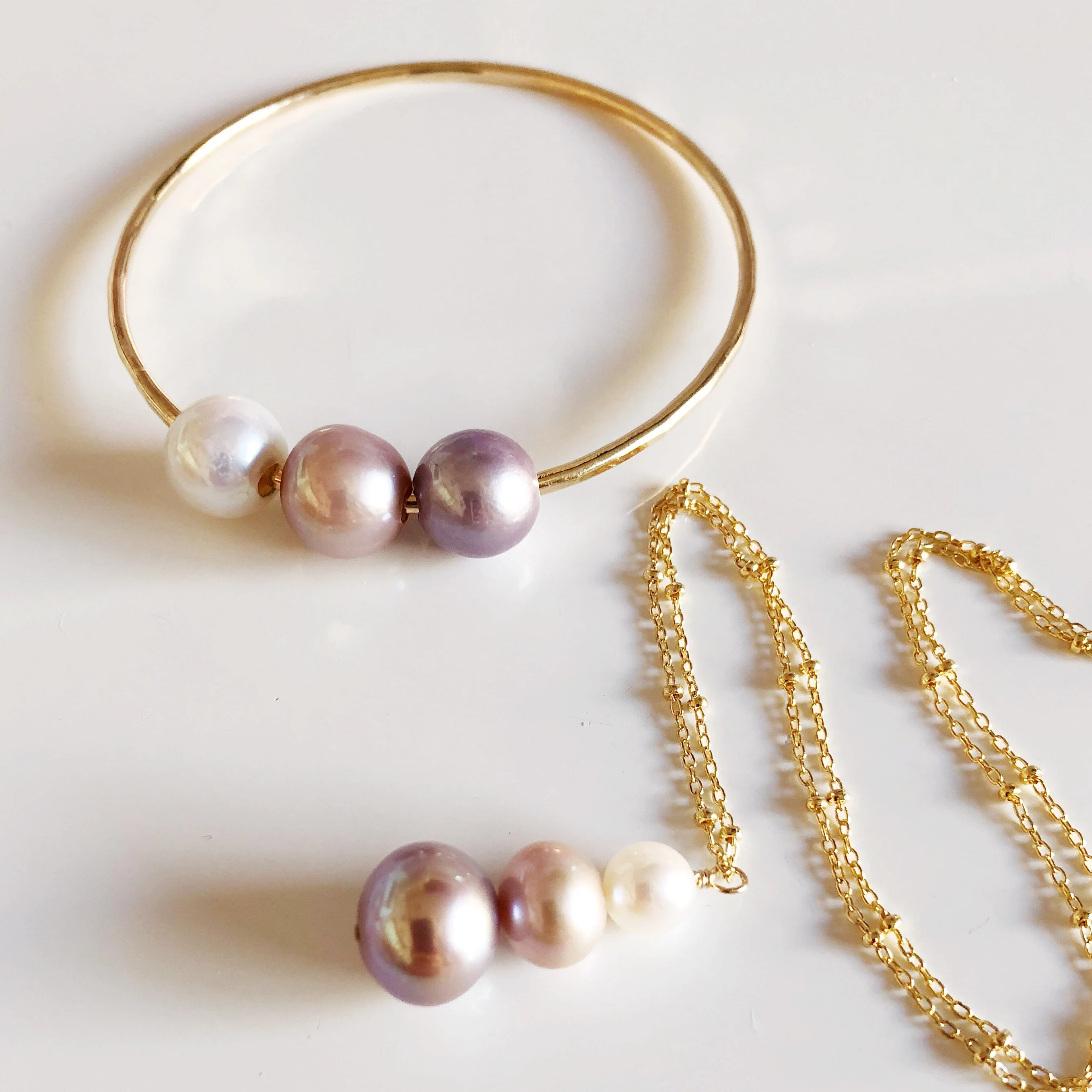 Bangle PAIGE - edison pearls (B387) - Mitchell's Manufacturing Jewel