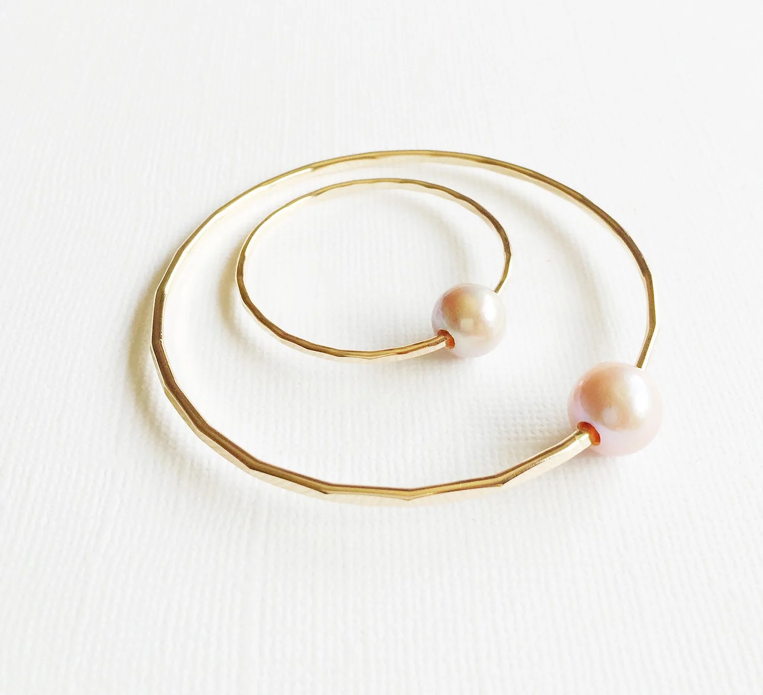 Amelia bangles set - Pink pearl (B260) - Mitchell's Manufacturing Jewel