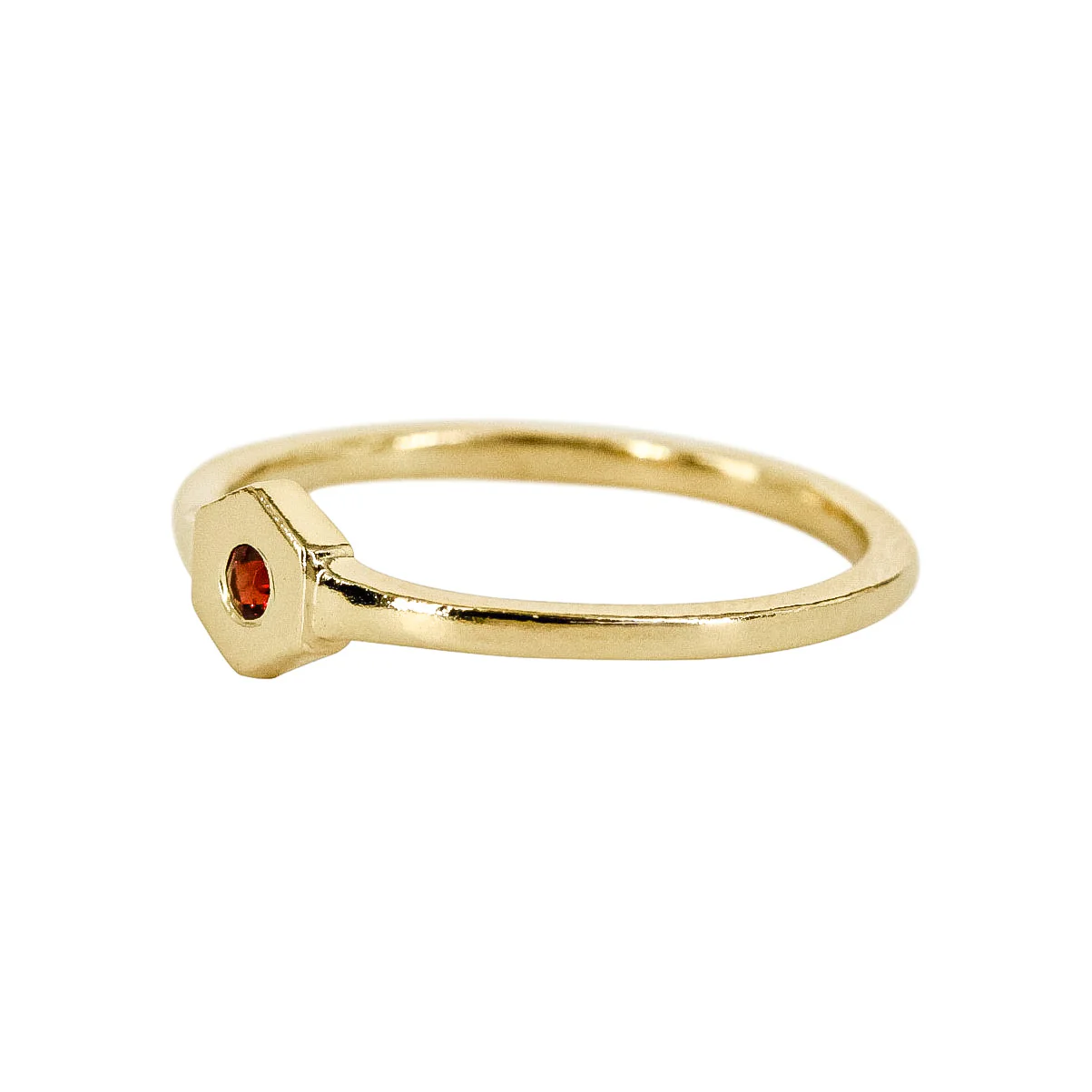 Prism Birthstone Hexagon 14k Gold Ring - Mitchell's Manufacturing Jewel