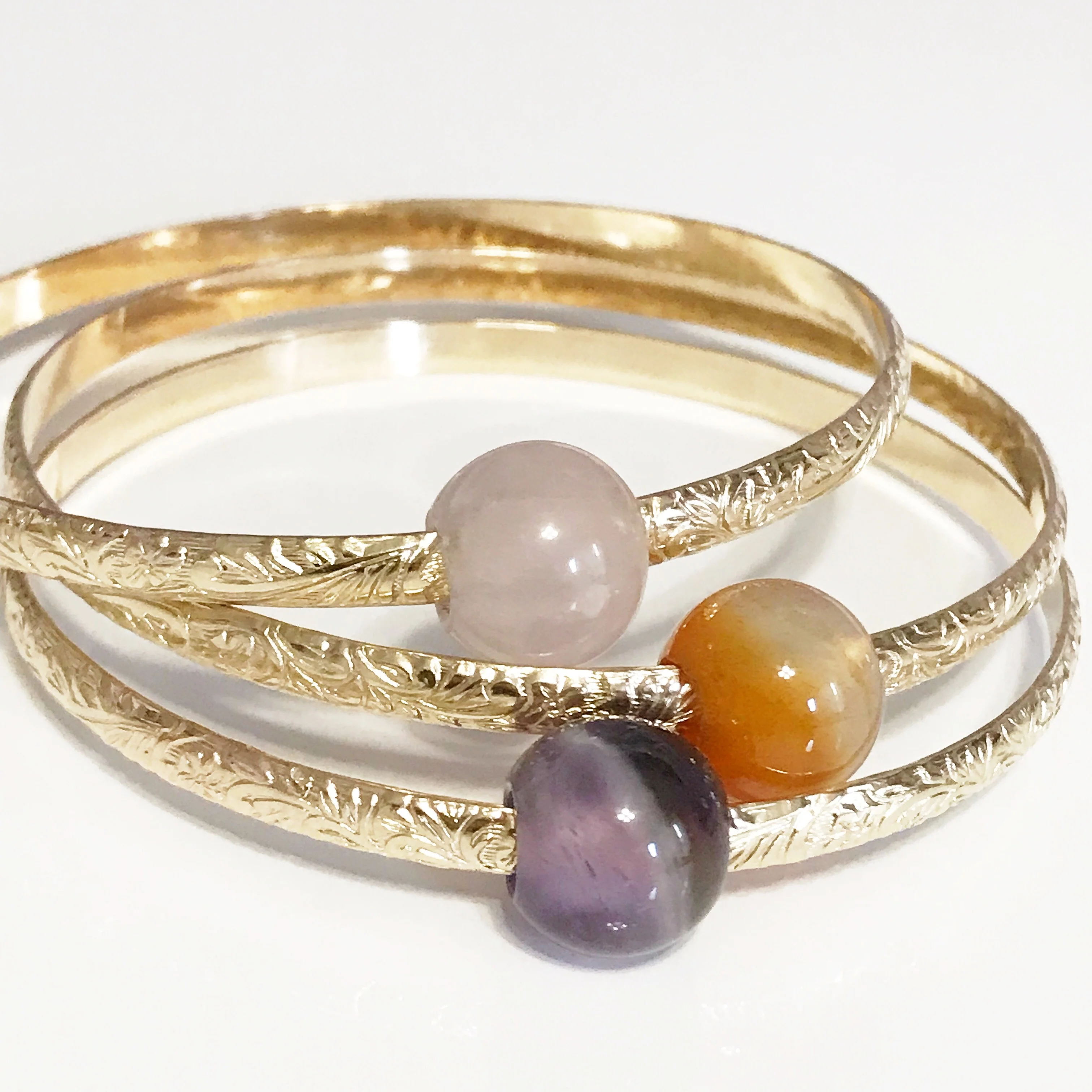Bangle ALII - gemstones (B352) - Mitchell's Manufacturing Jewel