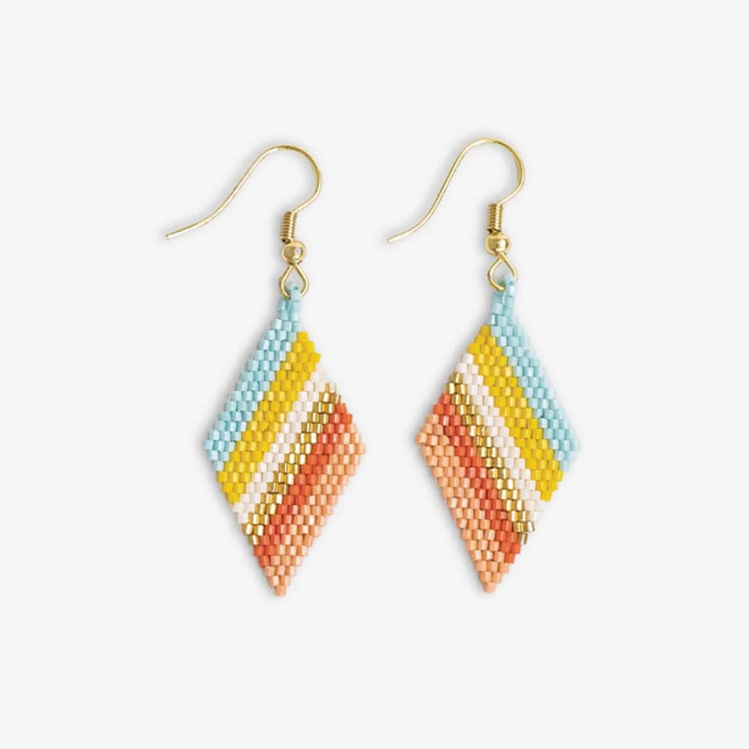 Zelda Angled Stripe Diamond Earrings - Mitchell's Manufacturing Jewel