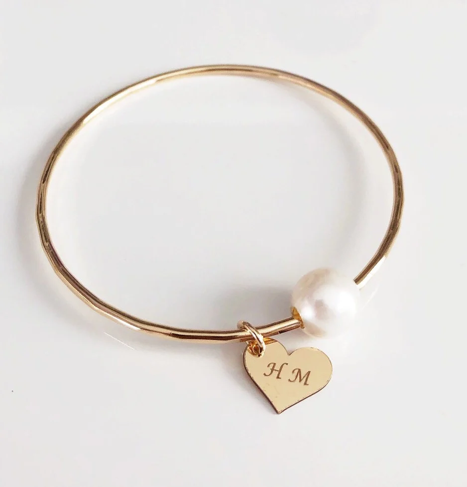 Bangle VICCI - white fresh water pearl (B431) - Mitchell's Manufacturing Jewel