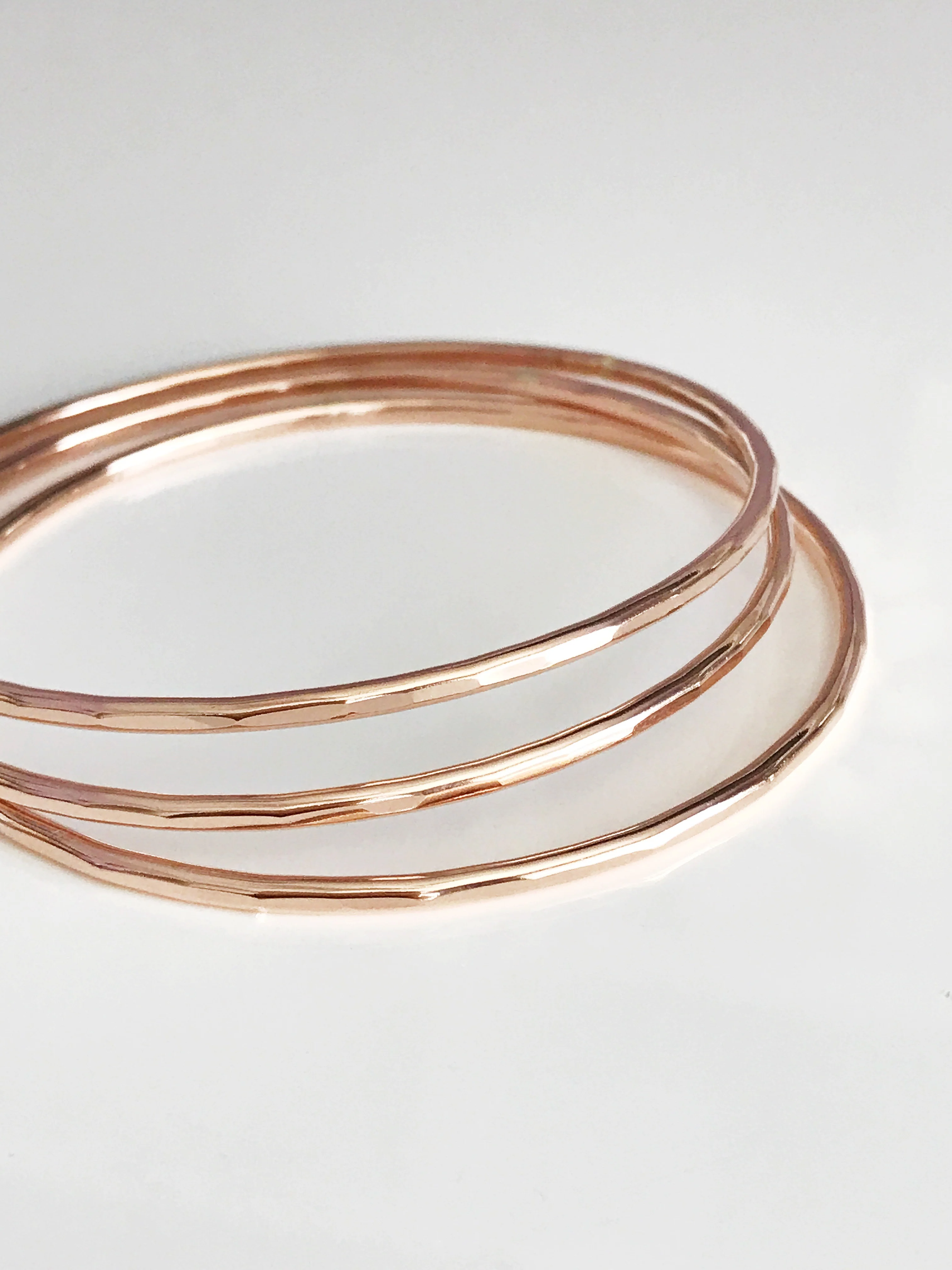 Carly bangles set- rose gold (B183) - Mitchell's Manufacturing Jewel