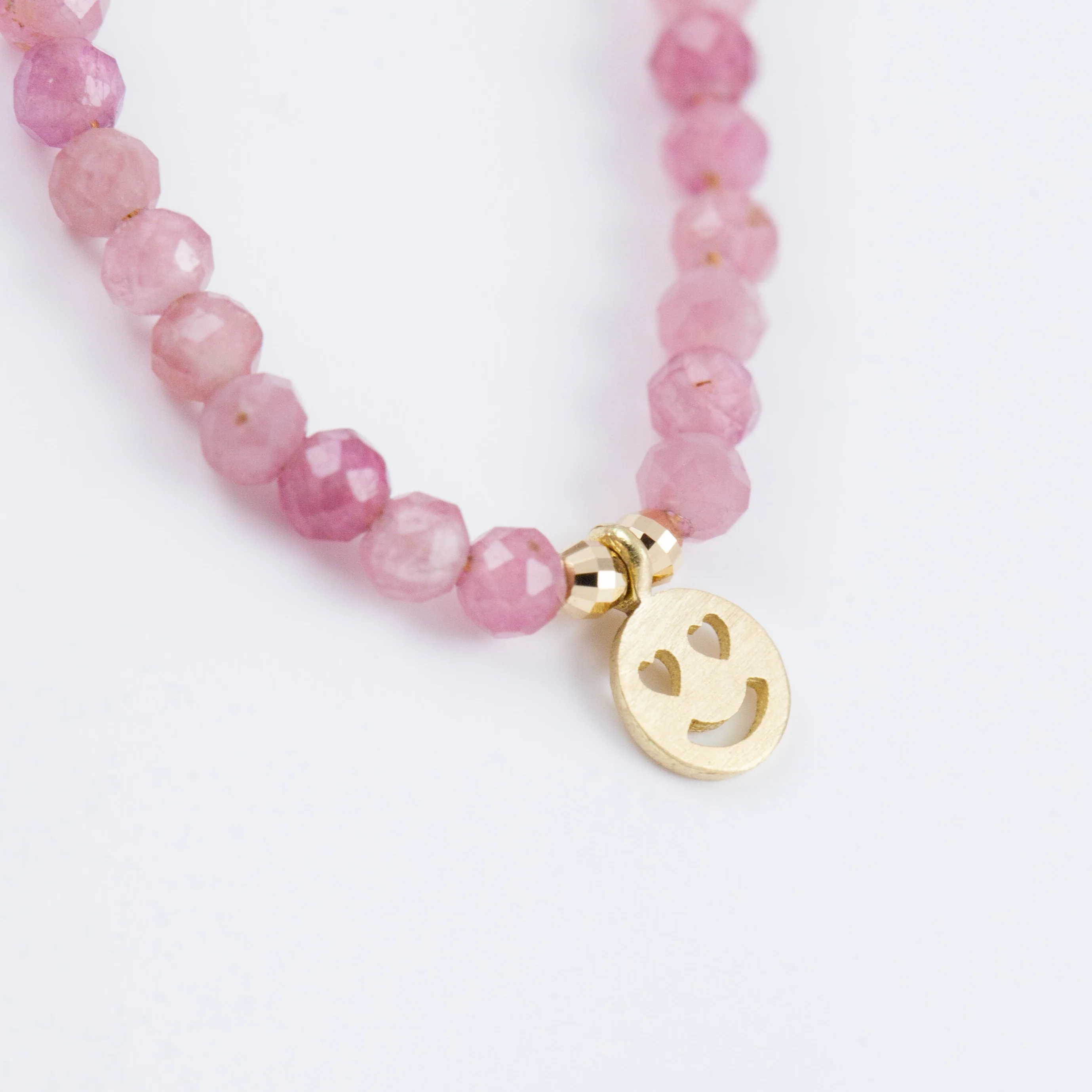 Smiley pink tourmaline beads bracelet - Mitchell's Manufacturing Jewel