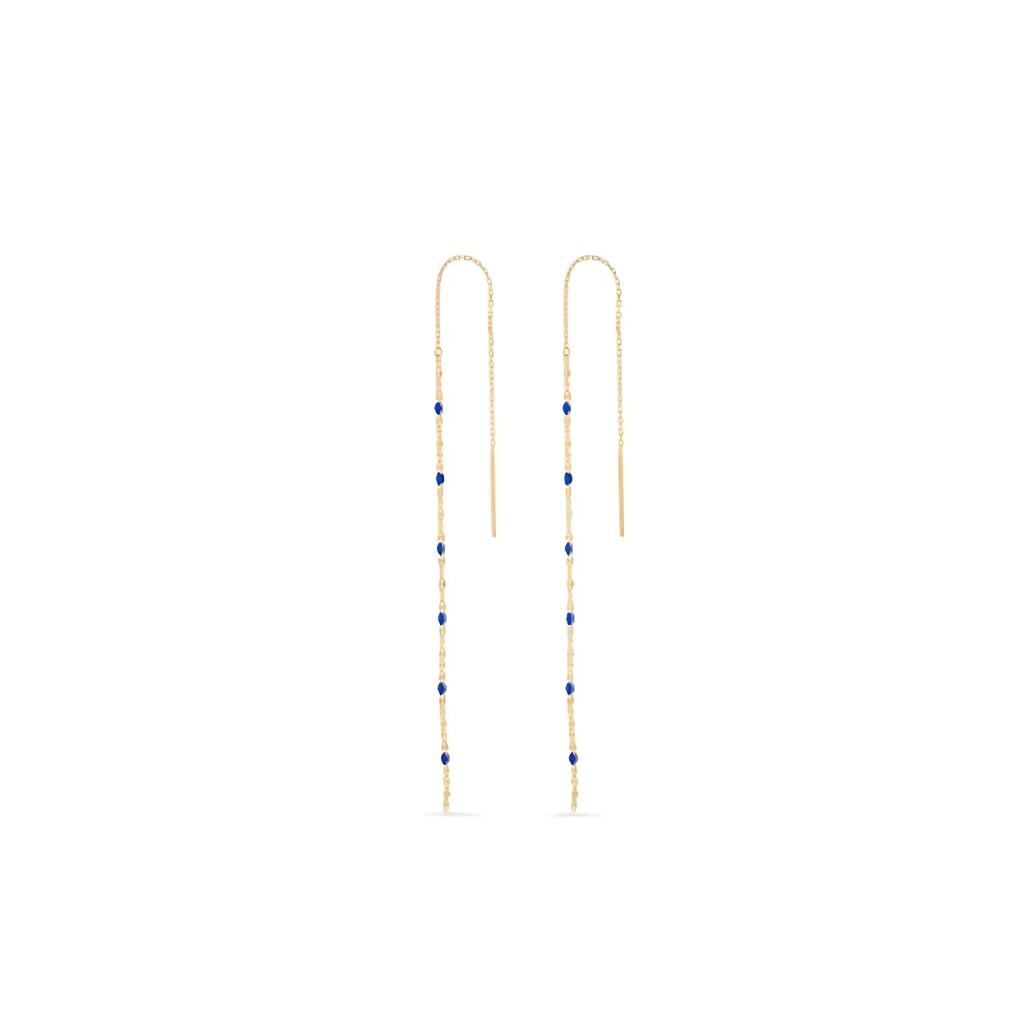 Gold Vermeil and Enamel Anchor Chain Threaders- Navy - Mitchell's Manufacturing Jewel