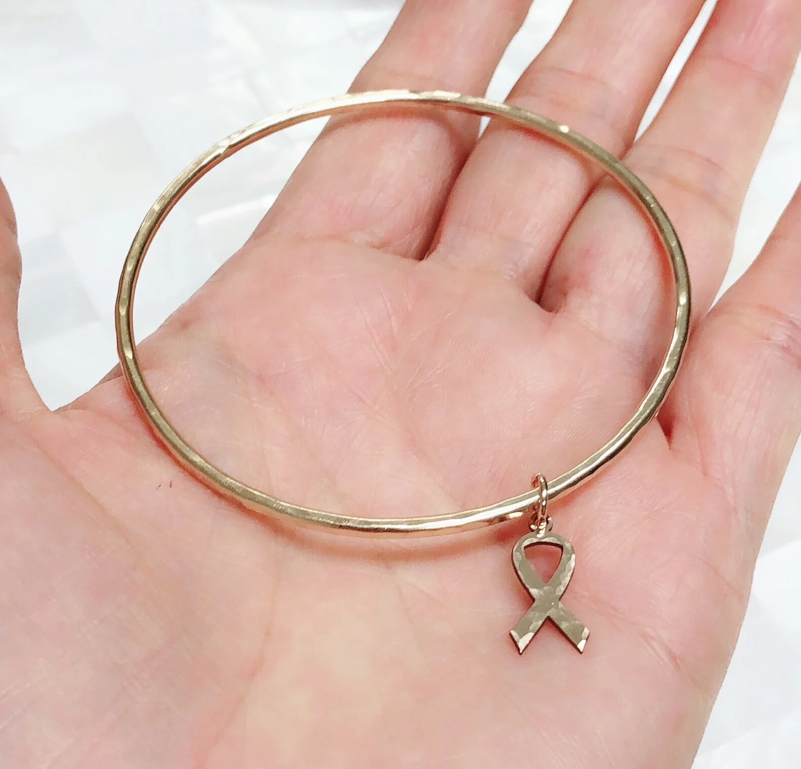 Awareness ribbon charm bangle (B433) - Mitchell's Manufacturing Jewel