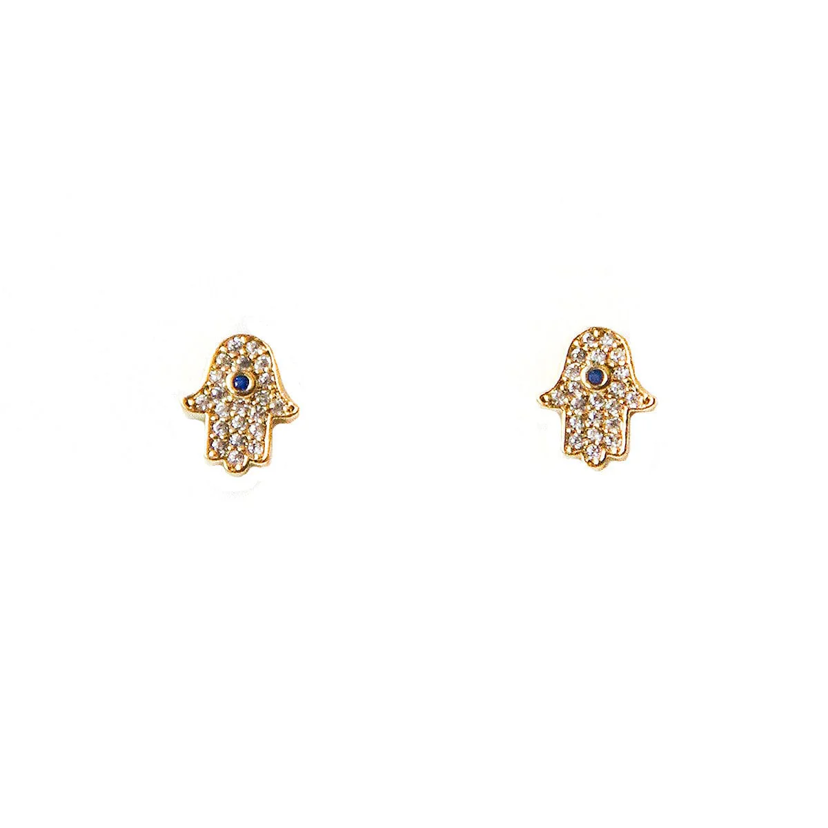 Mini Pave CZ Hamsa Stud Earring - Mitchell's Manufacturing Jewel