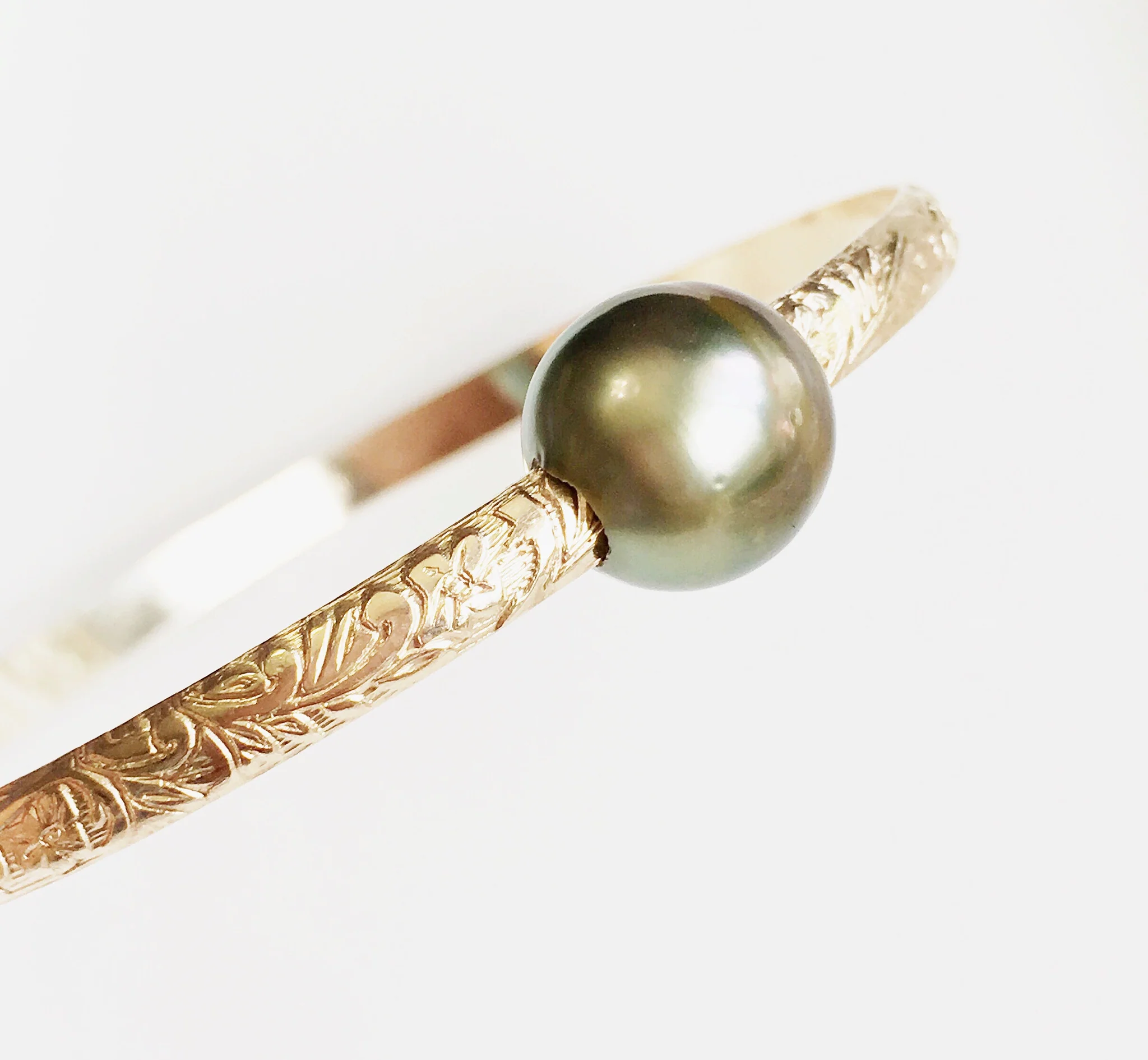 Bangle Alii - tahitian pearl (B276) - Mitchell's Manufacturing Jewel