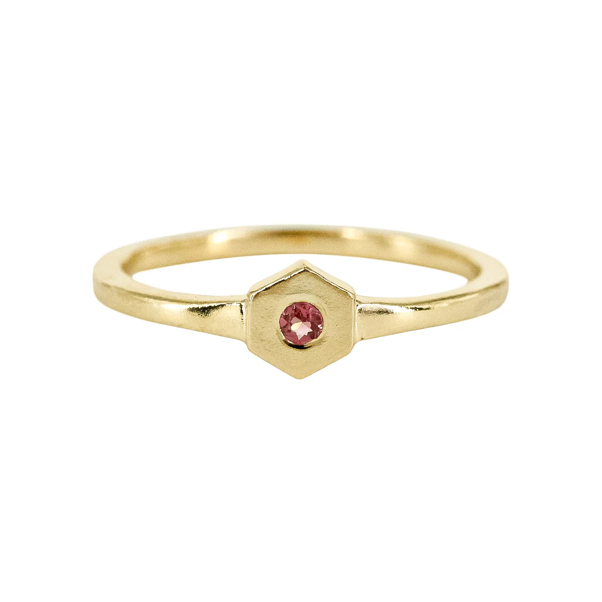 Prism Birthstone Hexagon 14k Gold Ring - Mitchell's Manufacturing Jewel