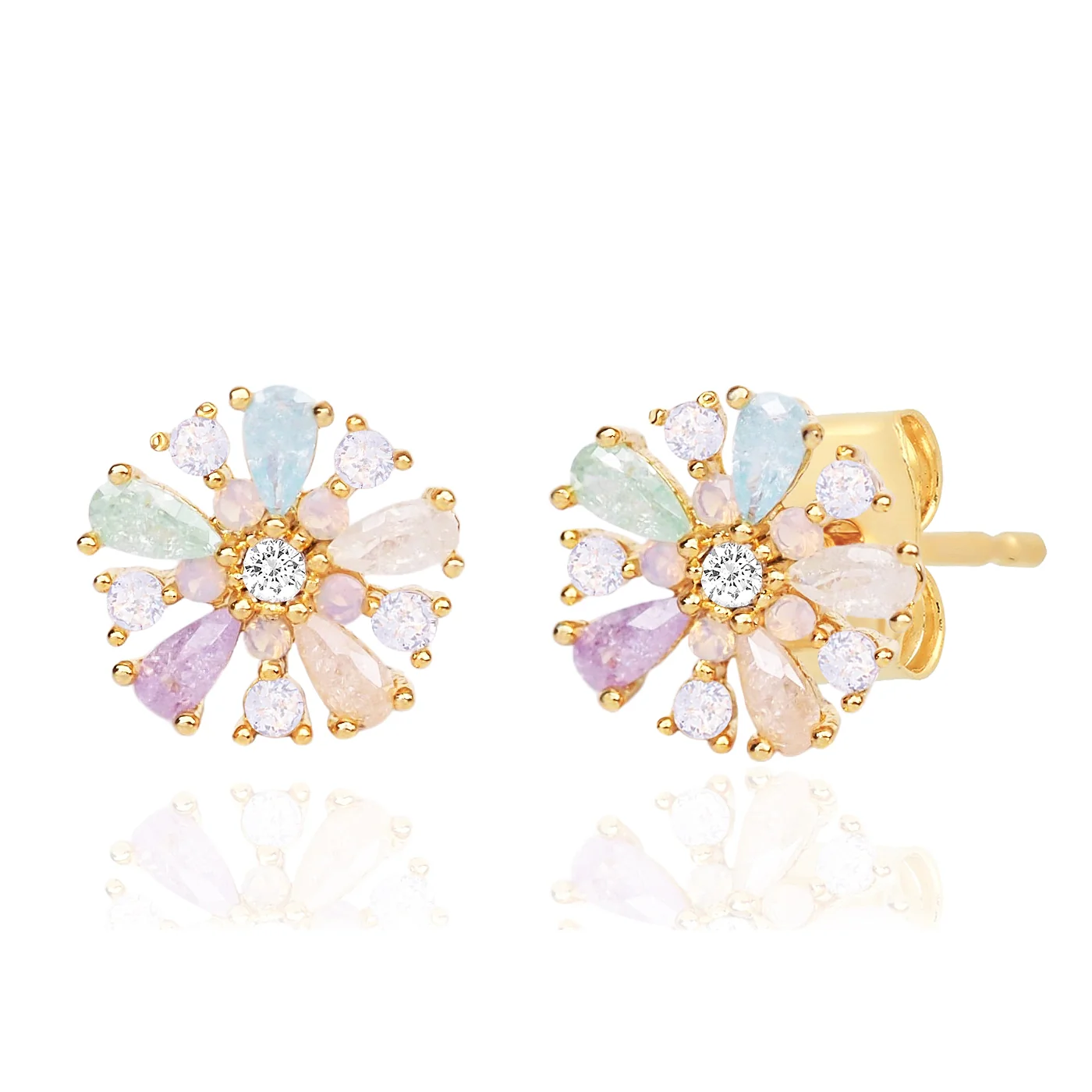 Pastel Gemstone Flower Studs - Mitchell's Manufacturing Jewel