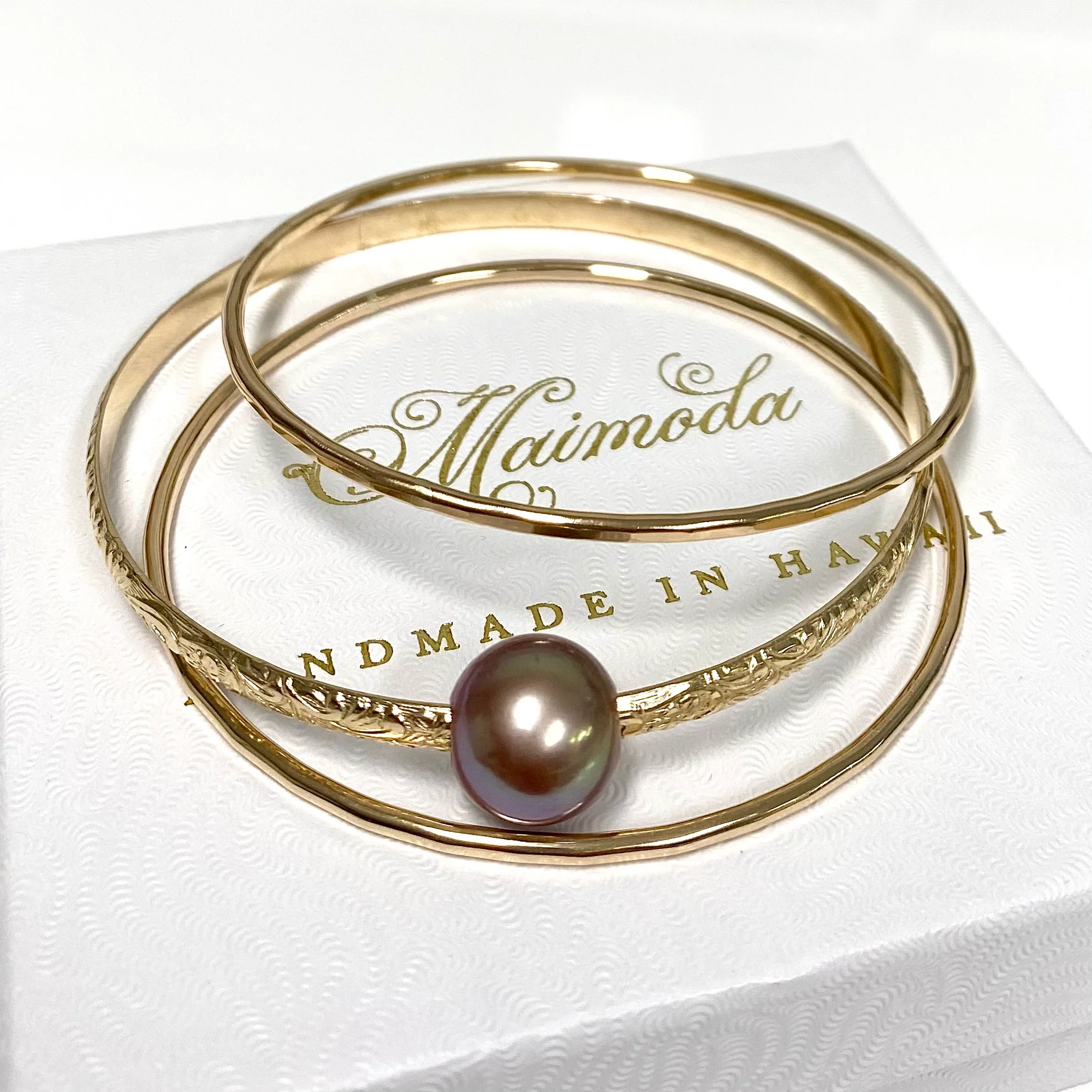 MOANI bangles set - lavender Edison pearl ( B541) - Mitchell's Manufacturing Jewel