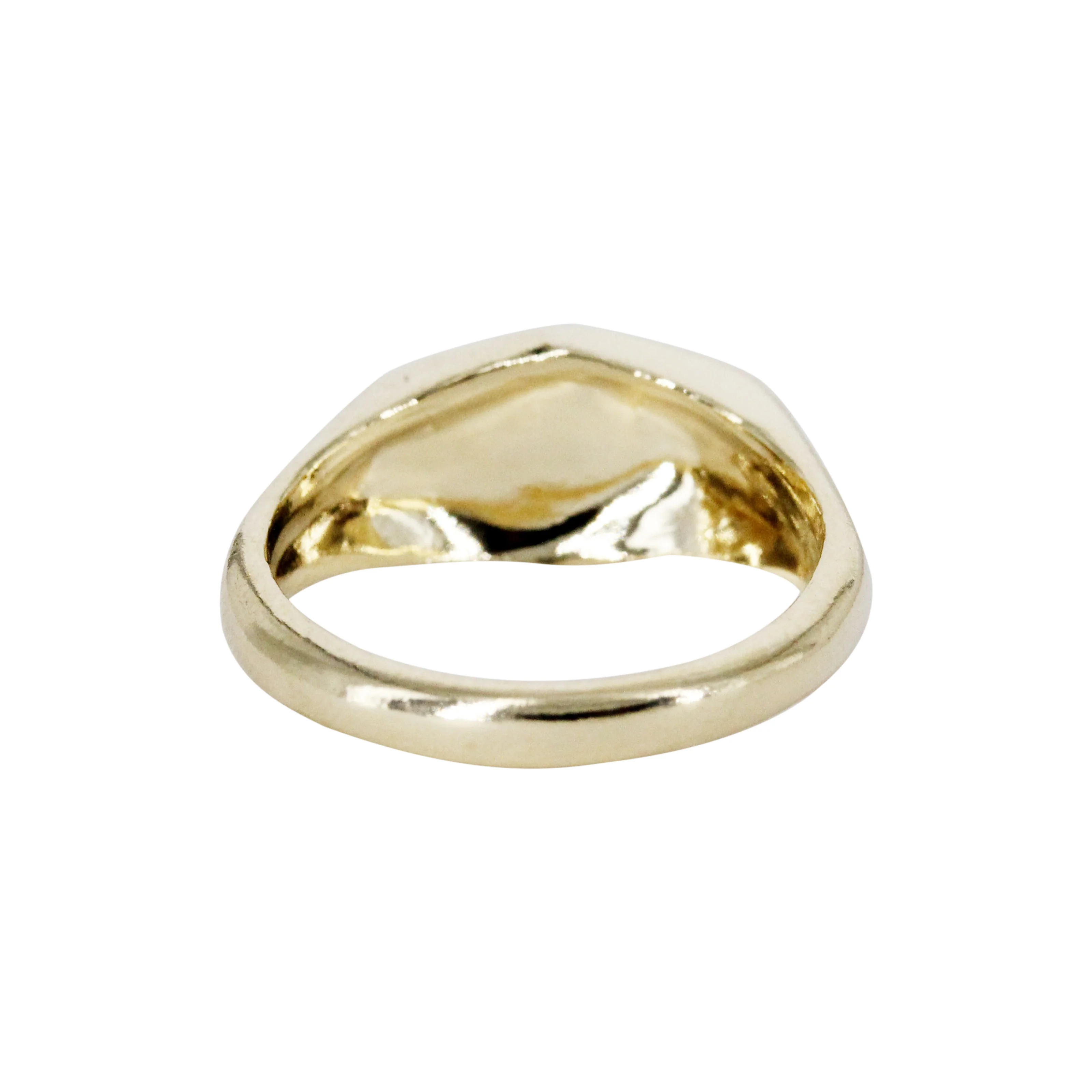 The Hex Petal: A Geometric 14k Gold Signet Ring - Mitchell's Manufacturing Jewel
