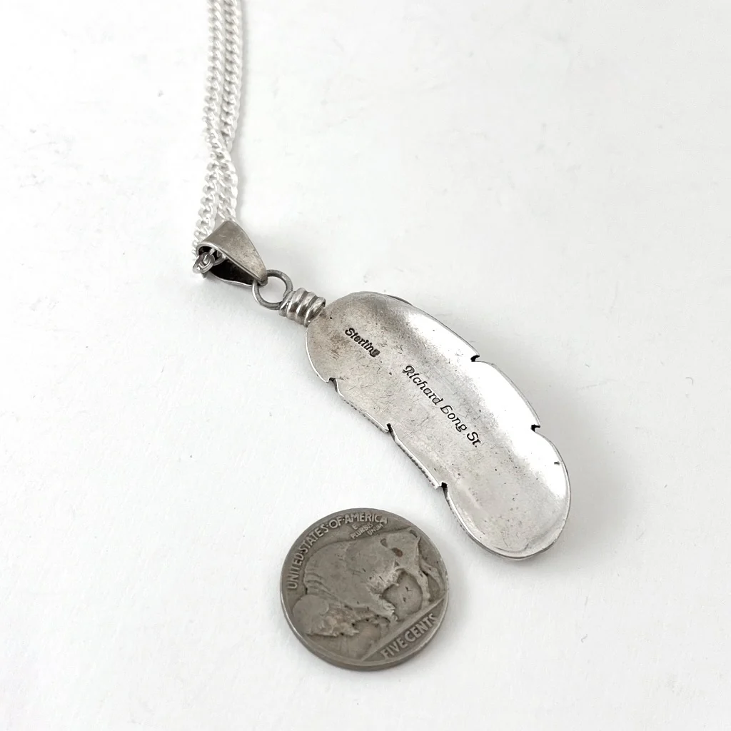 Sterling Feather PendantBy Richard Long Sr. - Mitchell's Manufacturing Jewel