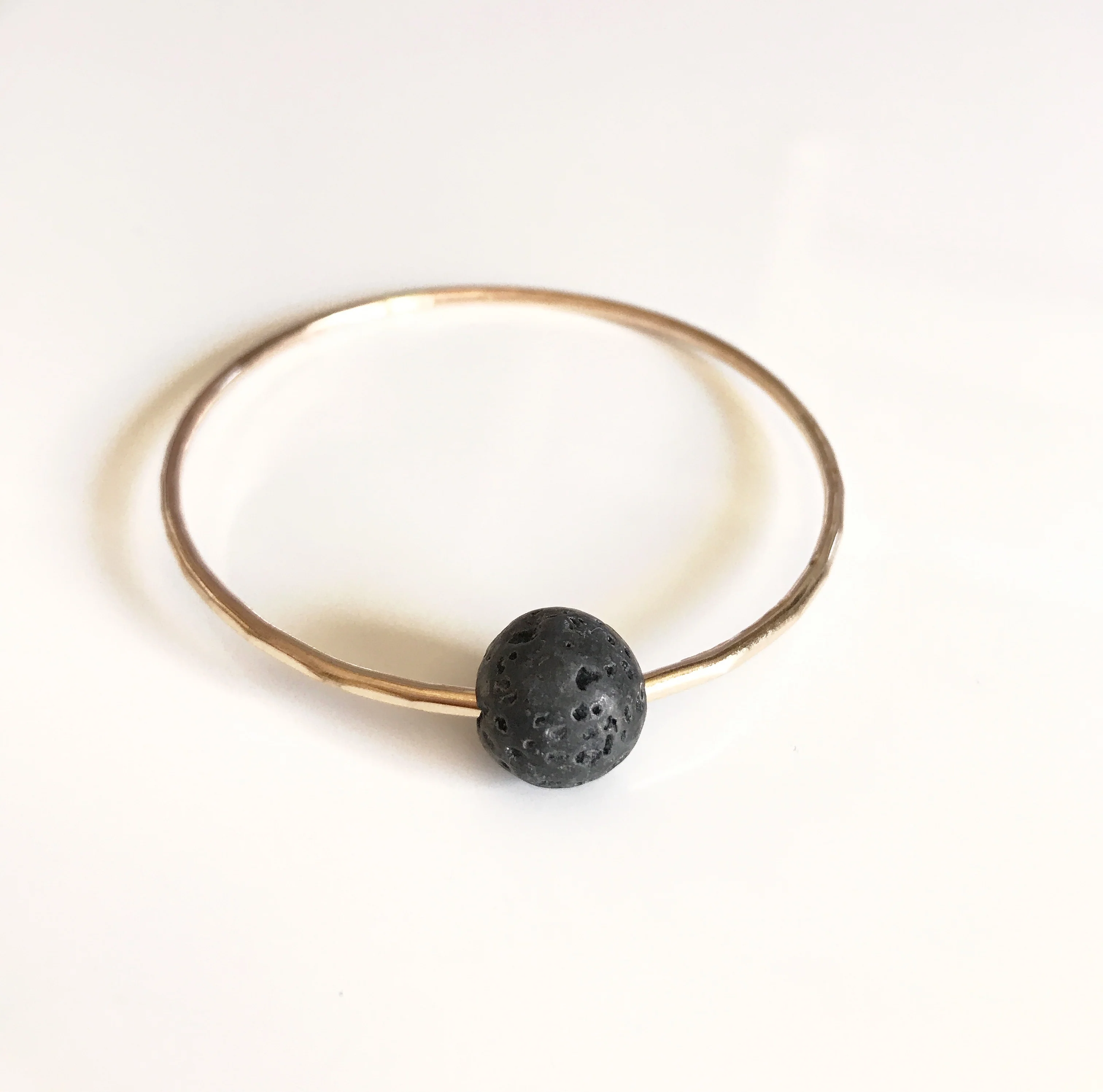 Lava bead bangle (B344) - Mitchell's Manufacturing Jewel