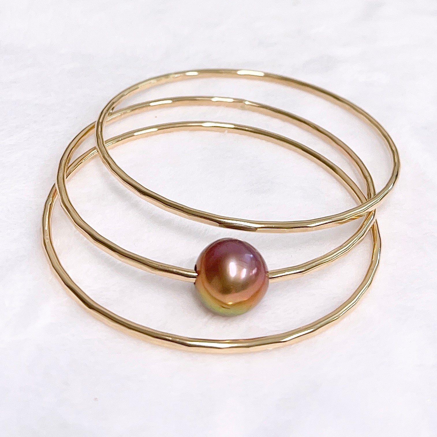 Bangle MIKA - fireball Edison pearl (B554) - Mitchell's Manufacturing Jewel