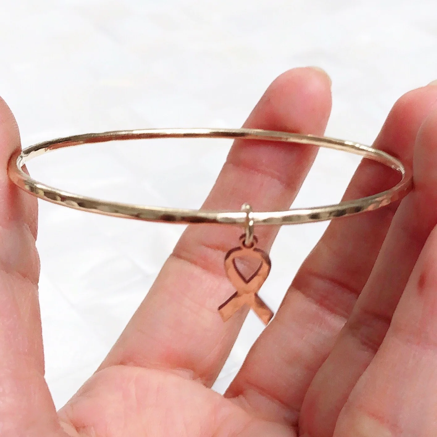 Awareness ribbon charm bangle (B433) - Mitchell's Manufacturing Jewel