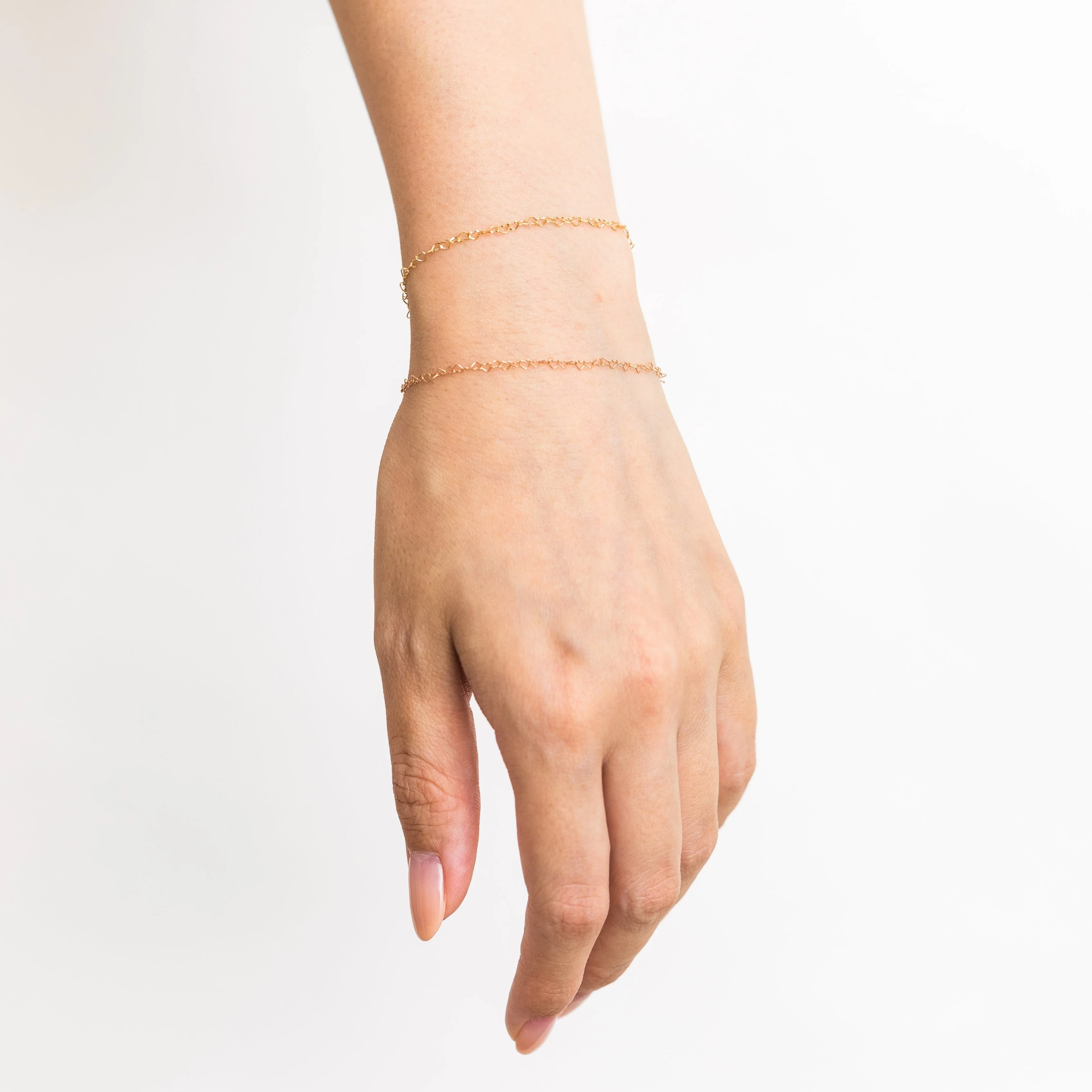 Heart chain bracelet (18K yellow gold) - Mitchell's Manufacturing Jewel