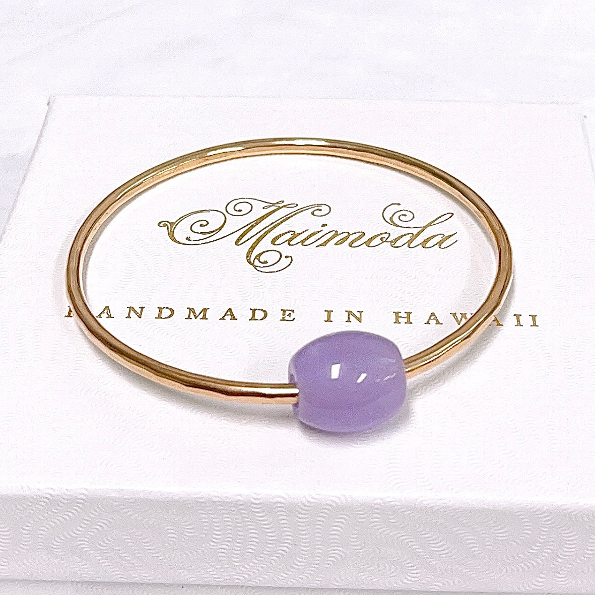 Bangle KEIKE - lavender jade bead (B551) - Mitchell's Manufacturing Jewel